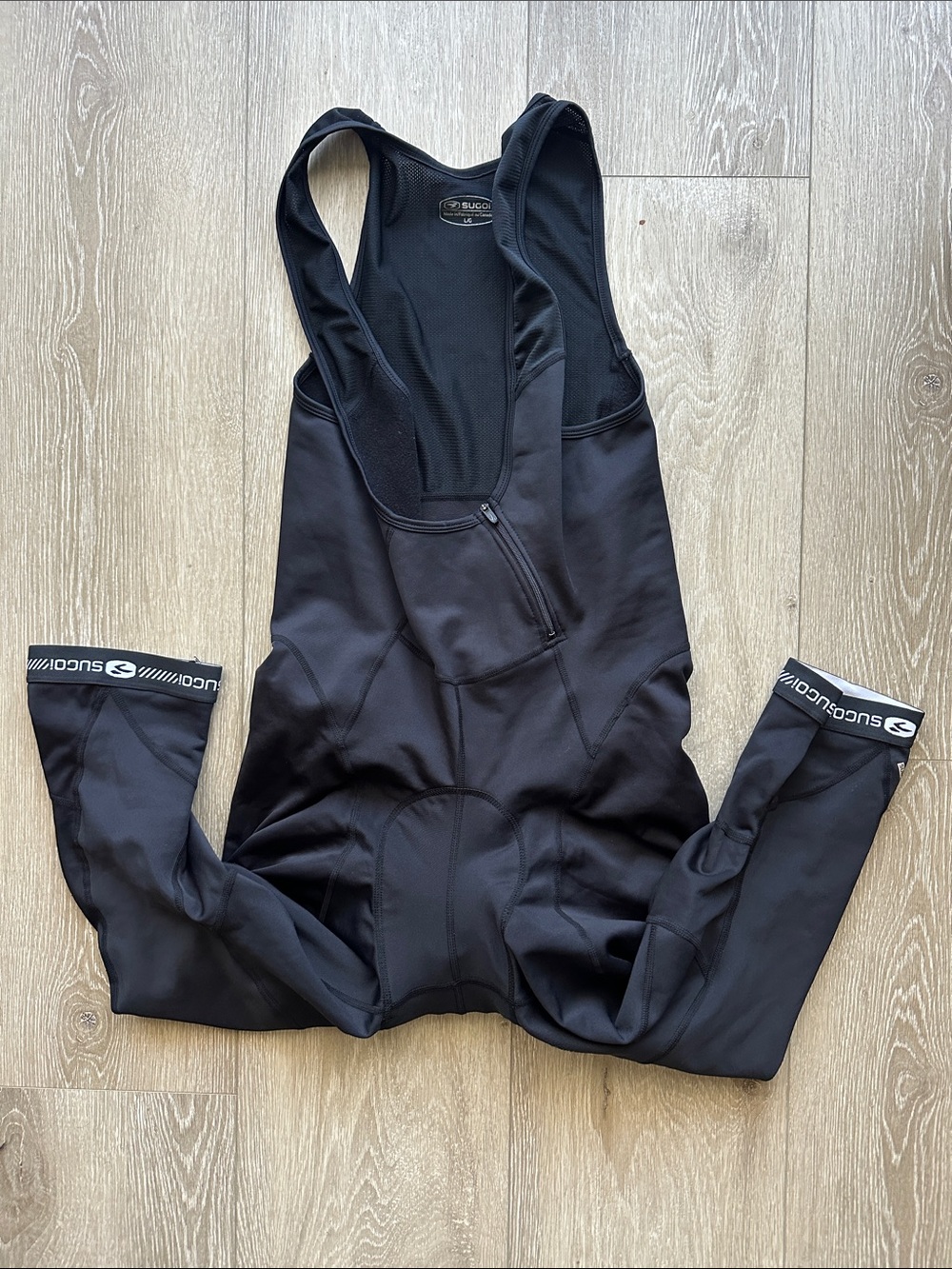 SUGOI Black Performance Cycling Bib Tights with Chest Pocket
